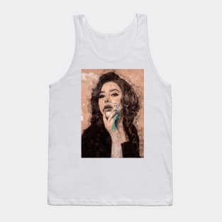 Girl with curly hair portrait Tank Top